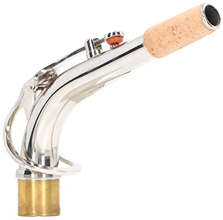 Alto Saxophon Halsbogen, 24,5mm, Metall und Kork, Silber - Verbesserte Klangqualität, Strapazierfähiges Material, Ideal für Musiker und Ersatzteile