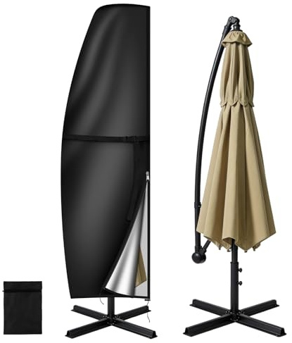 AOOWU Parasol Cover Waterproof, Heavy Duty Garden Parasol Covers, 190 x 30 x 50CM Extra Large Cantilever Patio Umbrella Cover With Zipper, Fit 2m to 3m Garden Umbrella Cover, Outdoor Umbrella Parasol