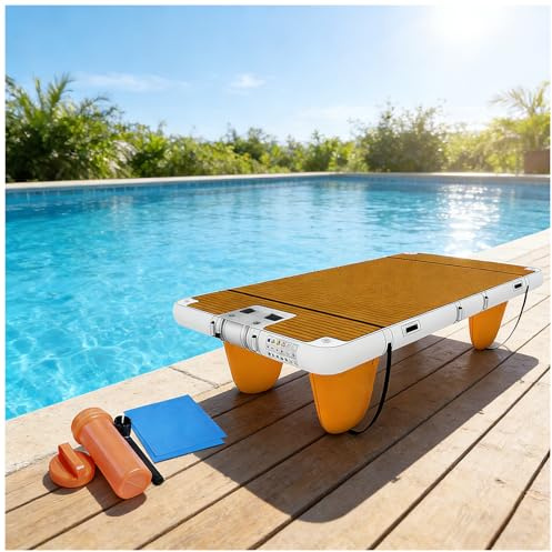 rutschfeste Luftkissen-Plattform, Aufblasbare Schwimmmatte für mehrere Personen mit Rutschfester Oberfläche Dicke und extra breite Schwimminsel für Boote Pool Strand und Meer,3x2m