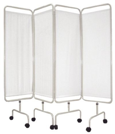 White Privacy Screen with 4 Panels by Other