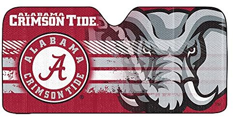 B071ZY57BT– FANMATS 60000 NCAA Alabama Crimson Tide Windshield Sun Auto Shade, Sun Shield Sun Visor, Accordion tri-fold for Storage, 27.5 x 58 - 70cm x 147cm, Colorful Team Design