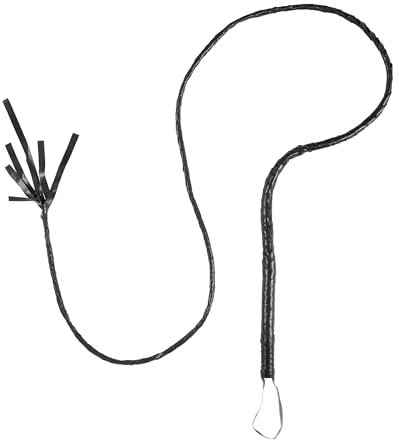 W WIDMANN MILANO Party Fashion 05383 - Peitsche Lederlook, Schwarz, ca. 180 cm, Cowboy, Dompteur, Zirkus, Kostüm, Accessoire, Mottoparty, Karneval