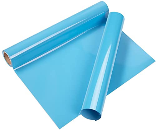 VINYL FROG Heat Transfer Vinyl Roll - 12 x 5ft Sky Blue Iron on Vinyl for T-Shirts, DIY Craft Designs