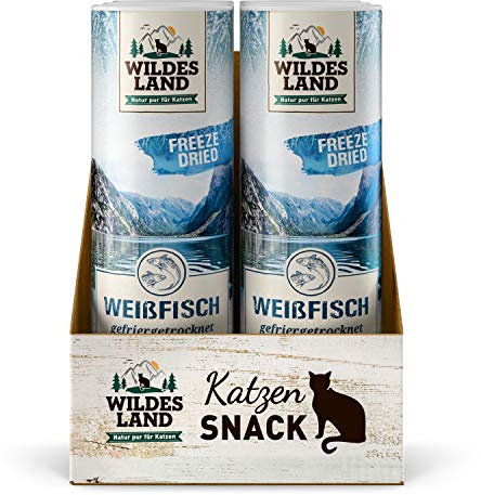 Wildes Land - Freeze Dried Snack für Katzen - Weißfisch - 6 x 16 g - artgerecht - 100% Weißfisch - schonende Gefriertrocknung - getreidefrei