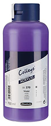 Schmincke - College Acrylic, Violett 750 ml, 33370030, Acrylfarbe mit Künstler-Pigmenten in hoher Konzentration, deckend und lasierend, lichtecht, seidenmatt