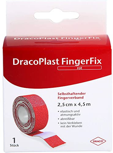 DRACOPLAST FingerFix 2,5 cmx4,5 m m.Wundk.rot 1 St