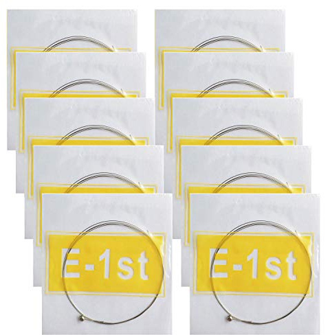 Vencetmat Electric Guitar High E Strings .010 Gauges, Light Tension, Good Tone, Ball End, Bulk Individually Wrapped 10 Pack