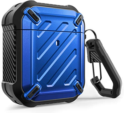 SUPCASE Unicorn Beetle Pro Series Custodia progettata per Airpods 1 & 2, custodia protettiva robusta con moschettone per Apple Airpods 1 & 2 (blu)