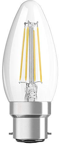 OSRAM Ampoule LED | Culot: B22d | Blanc chaud | 2700 K | 4 W | équivalent à 40 W | clair | LED Retrofit CLASSIC B