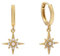Brandlinger ® Opal Ohrringe Silber 925 hängend. Creolen mit Anhänger Stern. Schmuck Damen vergoldet mit 18 Karat (Silber und Gold) für Frauen und Mädchen. Durchmesser der Creolen 13mm.