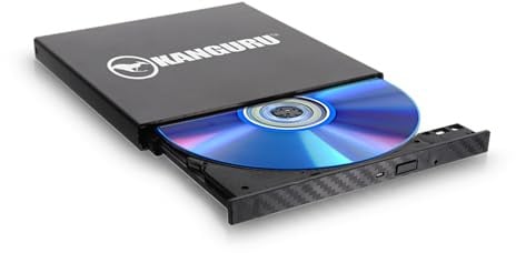 Kanguru QS Slim tragbarer DVD-Brenner – Schwarz – TAA-konform – DVD-RAM/177; R/177; RW Unterstützung – 24x CD-Leser/24x CD-Schreiben/24x CD-Rewrite – 8x DVD-Lesen/8x DVD-Rewrite – Double-Laye