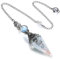 GEHECRST Natürliche Aquamarin Heilkristalle Orgon-Pendel Reiki Edelstein Chips Wünschelruten-Pendel 6 facettierte sechseckige Spitzkegel Harz spirituelle Anhänger für Wahrsagen, Wicca