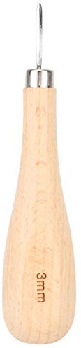 Alène Losange, poignée en hêtre Durable, pour Le Travail du Cuir, Outil en Cuir(3mm)