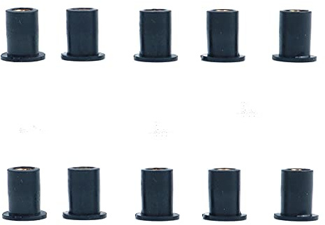 ANCLLO 10PCS M5 Well Nuts Carenatura Fasteners Accessori moto per parabrezza Viti Parti in gomma e acciaio Dadi per parabrezza