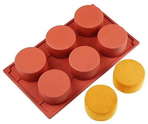 Molde de silicona con forma de cilindro de 11/8/6 cavidades para hornear postres, helados, mousse, herramientas de decoración de fondant (6 cavidades)