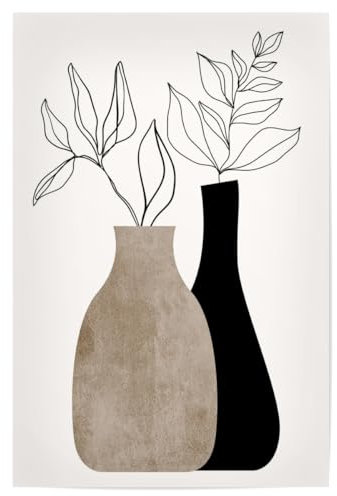 artboxONE Poster 60x40 cm Floral Gris En Gris hochwertiger Design Kunstdruck - Bild vase abstrakt blumen