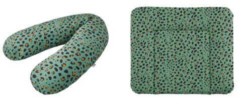 Rotho Babydesign Stillkissen Set Multi + Breit Leopard, Mehrfarbig