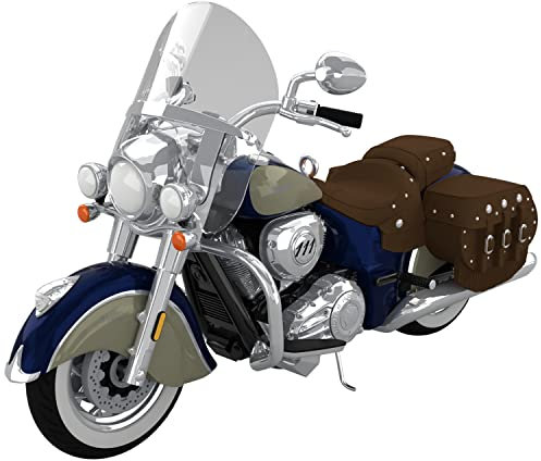 Hallmark Keepsake Weihnachtsschmuck 2022 Jahr datiert, indischer Motorradhäuptling Vintage, Metall