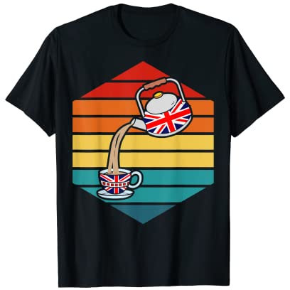 Drapeau Union Jack du Royaume-Uni avec théière et tasse à thé T-Shirt
