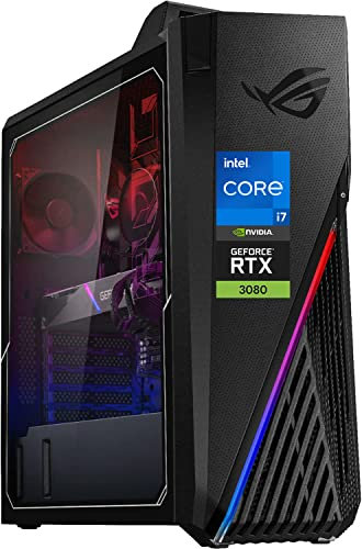 ASUS ROG Strix Gaming Desktop, Processore Intel Core i7-11700KF, NVIDIA GeForce RTX 3080, RAM DDR4 da 32 GB, SSD da 1 TB + HDD da 2 TB, Wi-Fi 6, USB Type-C, HDMI, DisplayPort, Windows 11 Home, Nero
