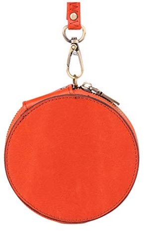 GALPADA Porte-Monnaie Rond Mini en Cuir À Main À Fermeture Éclair Vintage Lanière De Poignet