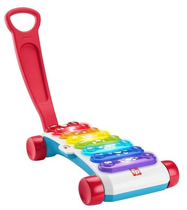 Fisher-Price Leuchtendes Riesen-Xylophon– elektronisches Spiel-Musikinstrument zum Ziehen mit Liedern mit Lerninhalten, für Babys, Version: Englisch Reduzierte Verpackung, HPY98