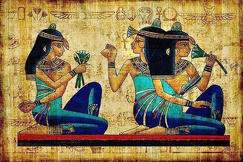 TANYANG Retro Ägypten Papyrus Pharao Charakter Hieroglyphen Poster Druck Leinwandmalerei Wandkunst Bild Vintage Wohnzimmer Wohnkultur A12 30X40Cm Kein Rahmen