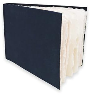 Artway Indigo - Baumwoll Rag Papier Skizzenbuch - A5 Querformat - 70 Seiten/35 Blätte aus 250gsm Mittlere Textur 100% Baumwoll Rag Papier - 100% Handgemachtes