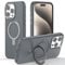 TECHGEAR iPhone 15 Pro Stand Case, Premium Liquid Silicone Shockproof Anti-Scratch Magnetic Kickstand Case, Soft Microfibre Lining, Compatible with MagSafe Case for iPhone 15 Pro 6.1 - Grey