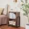 CXRYLZ-FUR 2 Ebenen Nachttisch，Schmal Beistelltisch Holz Stauraum Schwarz Nachtschrank, Telefontisch Nachtkommode Nachtkästchen für Couch Wohnzimmer Kinderzimmer Bett, 50 * 32 * 68cm