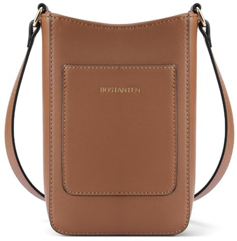 BOSTANTEN Handytasche zum Umhängen Leder, Crossbody bag Handy umhängetasche Damen, Handytasche mit Geldbörse zum Umhängen, Handtasche Damen klein