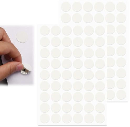 Aieino 108pcs Screw Hole Stickers White, 21mm Furniture Hole Covers Self Adhesive Ugly Screw Hole Sticker Screw Caps Cover for Wood Furniture, Cabinet, Wardrobe, Cupboard, Shelve Plate