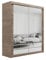 ELUKS SKY Double Sliding Doors Wardrobe with Mirror Drawers Furniture for Bedroom Living Room and Hall Wardrobe Organizer Width 100cm/120cm/150cm/180cm/200cm (Sonoma Oak, 120cm+ 2 drawers)