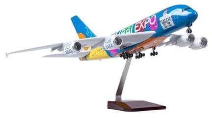 CHENXIAOLAN Vorgefertigte Luftfahrzeug-Modelle 1:150 Für Emirates A380 Modellflugzeug Flugzeug Mit Licht Druckguss Harz Sammlung Display Spielzeug Geschenke Fertigmodelle