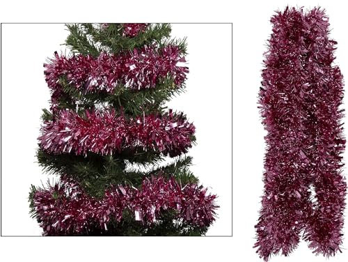 UKDeals direct ® 4 m langes klobiges/feines Weihnachts-Lametta – Weihnachtsdekoration Lametta (Blush)