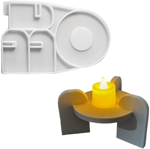 ALEFBET Silikonformen Gießformen,Silikonform Kerzenhalter,DIY Silikon Gießform,Gipsformen zum Gießen,Epoxidharz Formen(Teelichthalter)