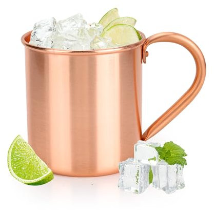 WENLISELL 450ml Moscow Mule Copper Mug, 15oz Metal Cup with Handle, Copper Mug for Beer, Milk, Coffee, Water