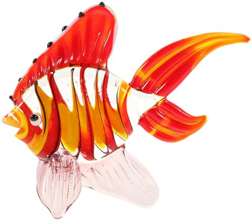 Glasfischstatue, Kunst, mundgeblasene Glasfiguren, Meeresleben, Dekoration, Briefbeschwerer, Miniatur, tropische Fisch-Skulptur, Sammelfiguren, tropische Fisch-Dekorationen für Zuhause, Schreibtisch,