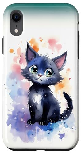 iPhone XR Watercolor Splash Cat Case