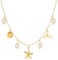 Hebterrka Charm Halskette für Frauen, Perlen Seestern Muschel 14k Gold, Sommer Strand Surfer Schmuck Halskette Geschenke