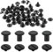 sourcing map Lot de 30 vis Chicago M4 x 6 mm en métal à tête fendue pour liaison, rivets à clou, rivets pour bricolage, ceinture en cuir, sac, loisirs créatifs, reliure, noir