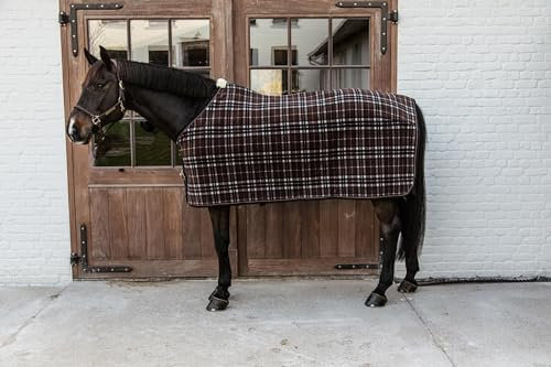 Coperta in pile 'Heavy' Check Printing marrone 140-6'3