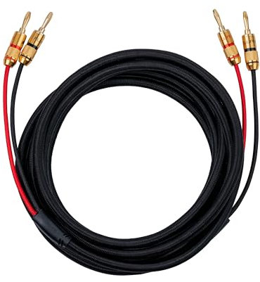 Fluance High-Fidelity 12 Gauge Speaker Wire with Dual Gold-Plated Banana Plugs, 12 Feet Oxygen-Free Pure Copper (OFC) Cable, Nylon Braided Jacket (SW512)