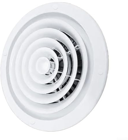 babominimer Rejilla de ventilación circular blanca con mosquitera - Salida de aire redonda Difusor circular salida de aire acondicionado central