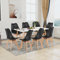 H.J WeDoo Esszimmergruppe Esstisch mit 8 Stühlen Essgrupp, Rechteckig Küchentisch und 8er Set Esszimmerstühle Sitzgruppe für Wohnzimmer Küche Büro(140x80cm Tisch+8 Schwarz Stühle)