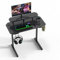 OXFENSEE Bureau Gaming Informatique Ergonomique, Bureau Gamer avec Support de Moniteur,Socle en Forme de L, Gaming Desk avec Porte-Gobelet，Crochet pour Casque d'écoute (100x55x75cm, Noir)