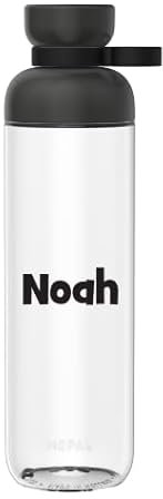 Mepal Personalisierte Trinkflasche mit Namen - Wasserflasche für Kinder und Erwachsene - Flasche für Schule & Arbeit - Stoßfest, Auslaufsicher - BPA-frei & Spülmaschinenfest - 900 ml - Nordic black