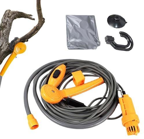 Kit doccia da campeggio, doccia portatile per campeggio,Doccetta e tubo Plug And Play | Doccetta, Doccia mobile con tubo, Autolavaggio per pulizia 12V, Pompa doccia per escursionismo, Design a gancio