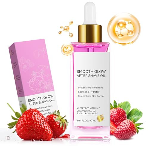 After Shave Oil for Women Smooth Skin, Smooth Glow After Shave Lotions - Strawberry Scent Soothing & Hydrating, Prevent Ingrown Hairs & Dryness for Daily Use, Gentle Irritation-Free Skin - 90ML