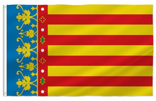 PTEROSAUR Bandera de Valencia, banderas de las comunidades autónomas de Valencia de 2 x 3 pies